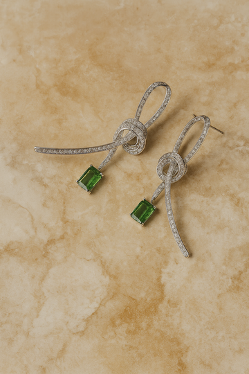 Green Bowline Loop Earrings