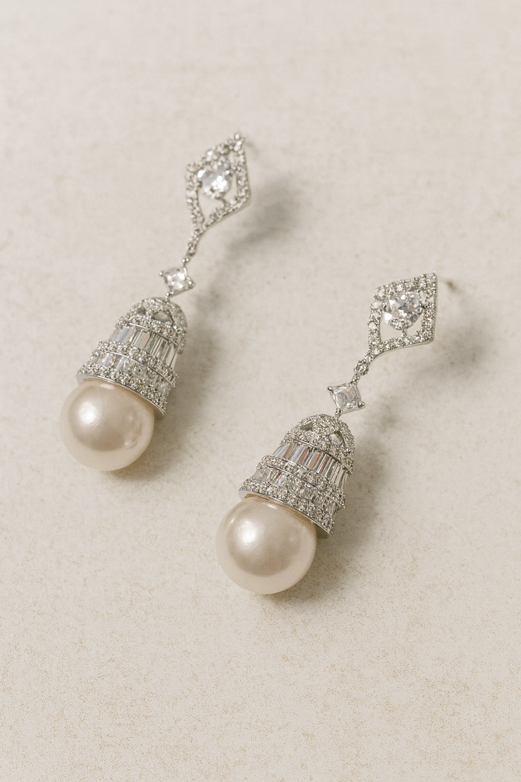 Crystal Pearl Drop Earrings