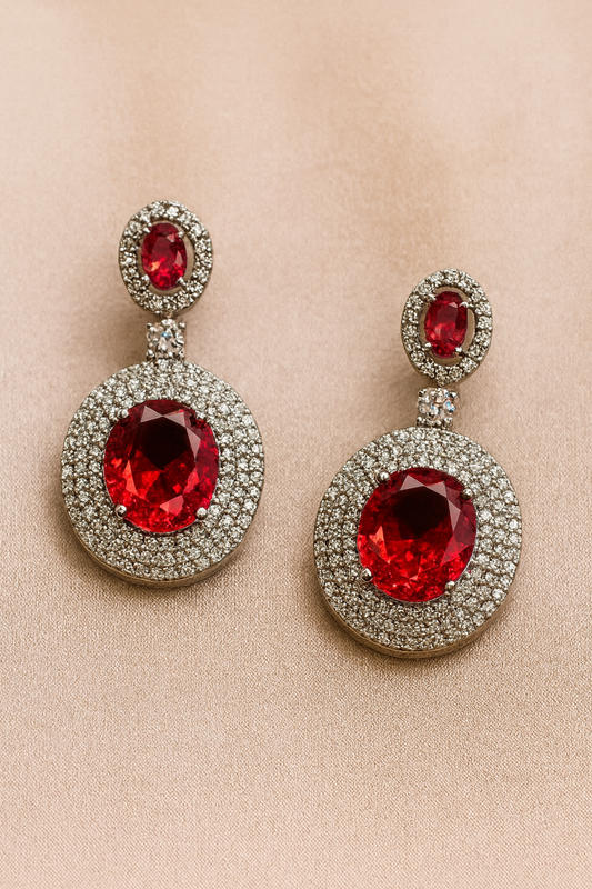 Ruby Elegance Drop Earrings
