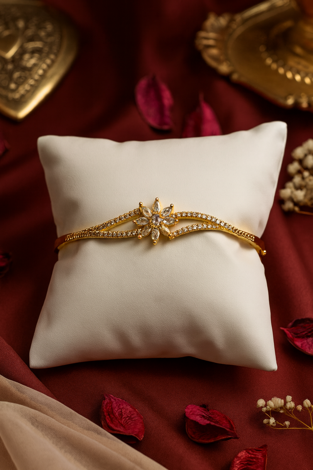 Golden Starflower Cuff Bracelet