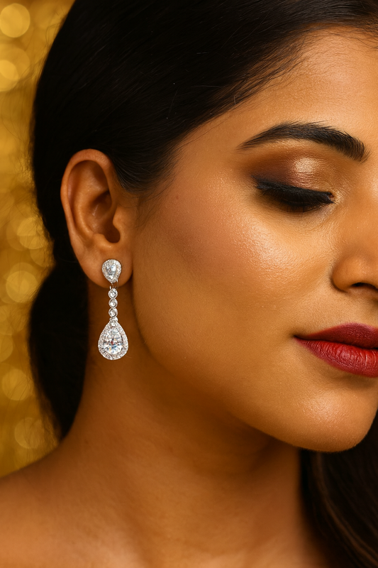 Teardrop Crystal Dangle Earrings