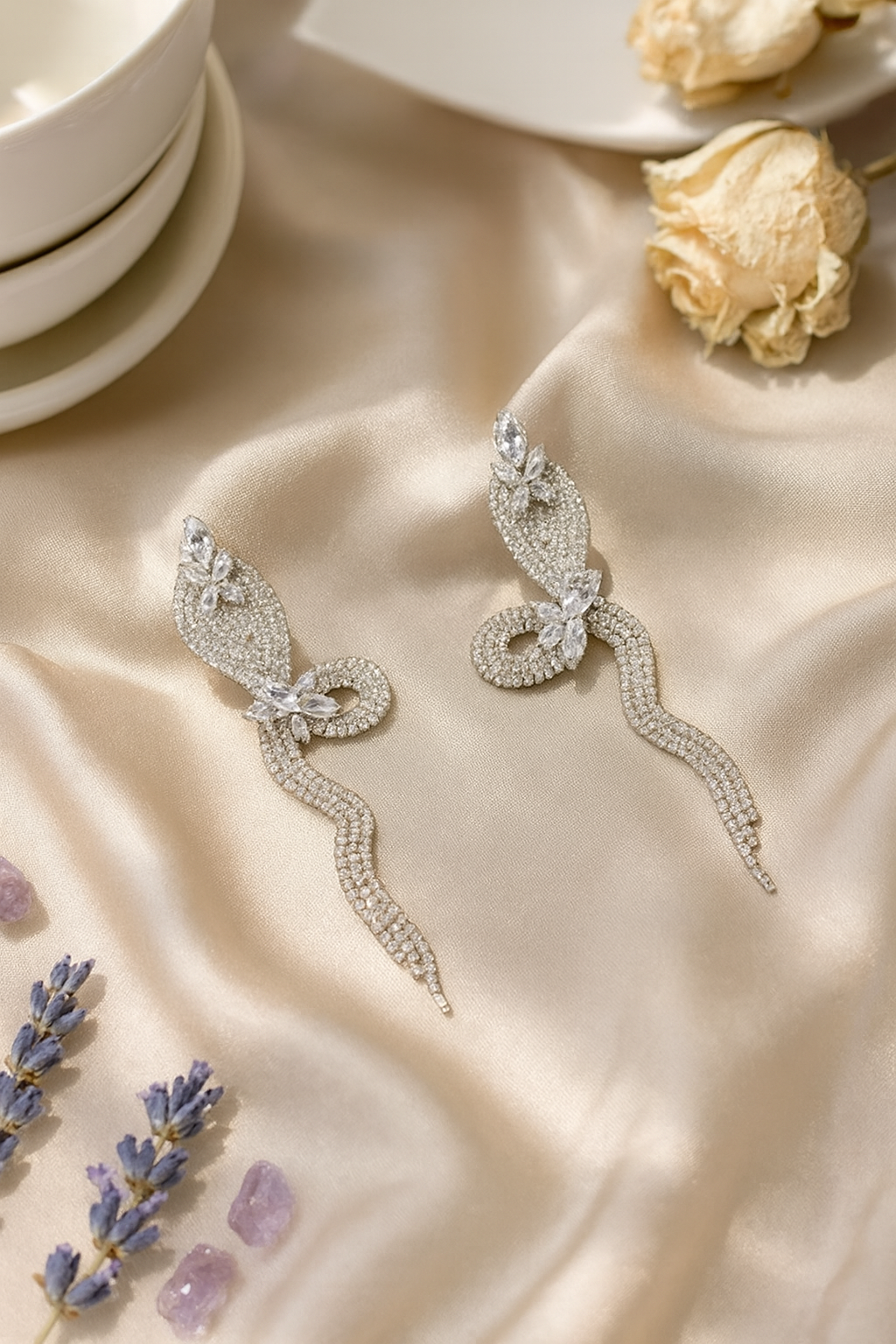 Luxury Crystal Long Curve Earrings