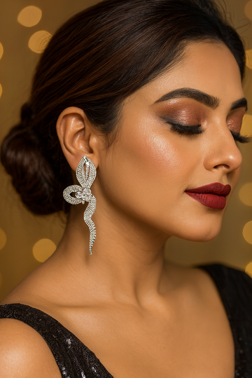 Luxury Crystal Long Curve Earrings