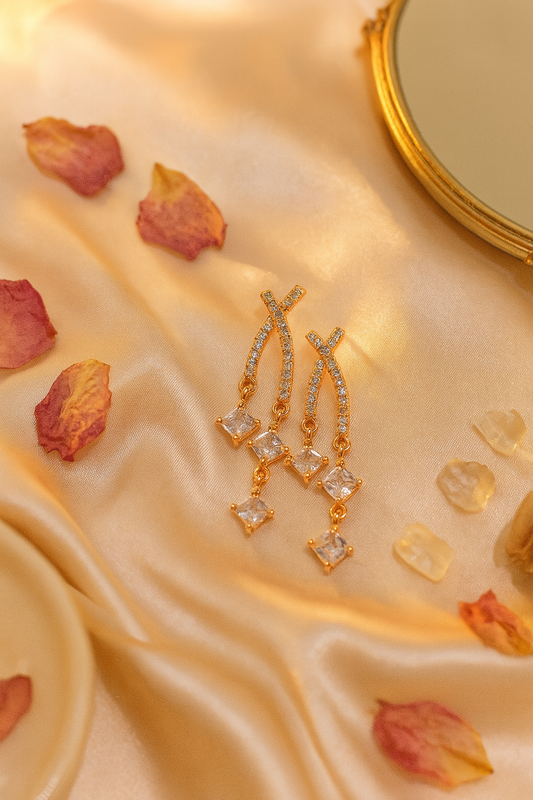 Crystal Ladder Drop Earrings