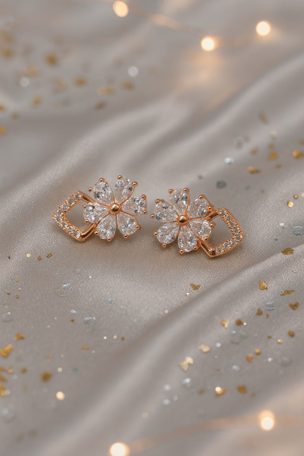 Floral Sparkle Stud Earrings