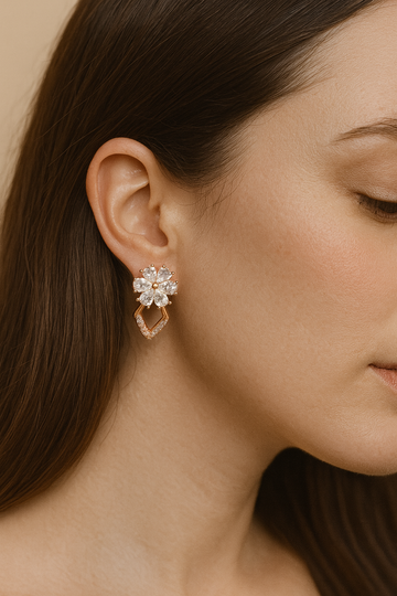 Floral Sparkle Stud Earrings
