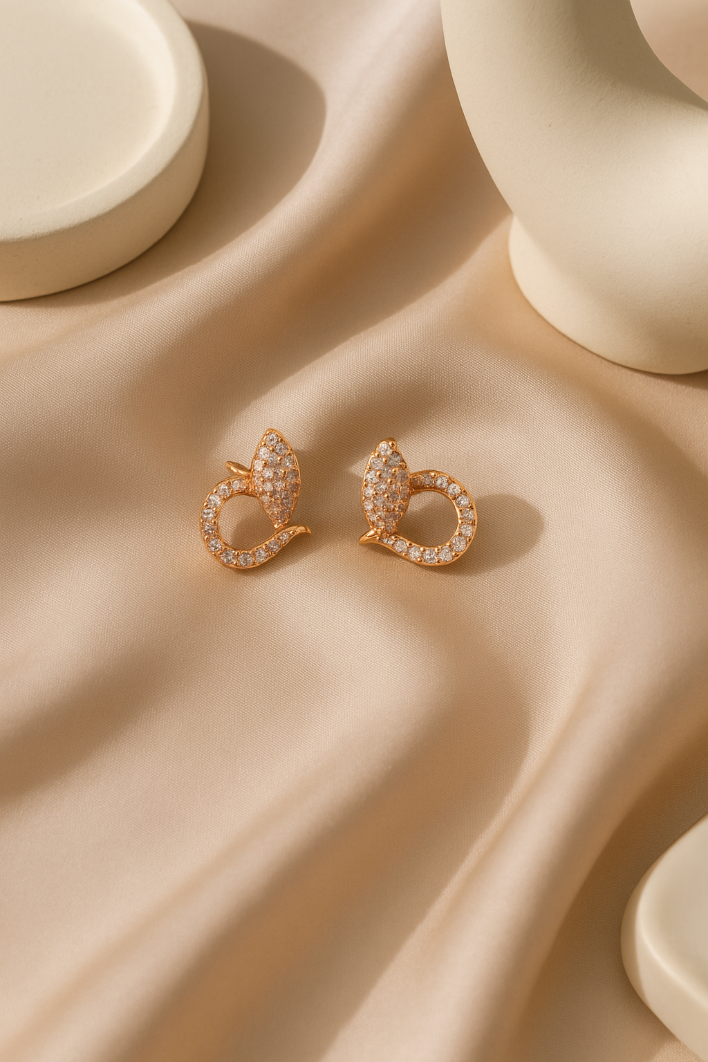 Rose Gold Teardrop Stud Earrings