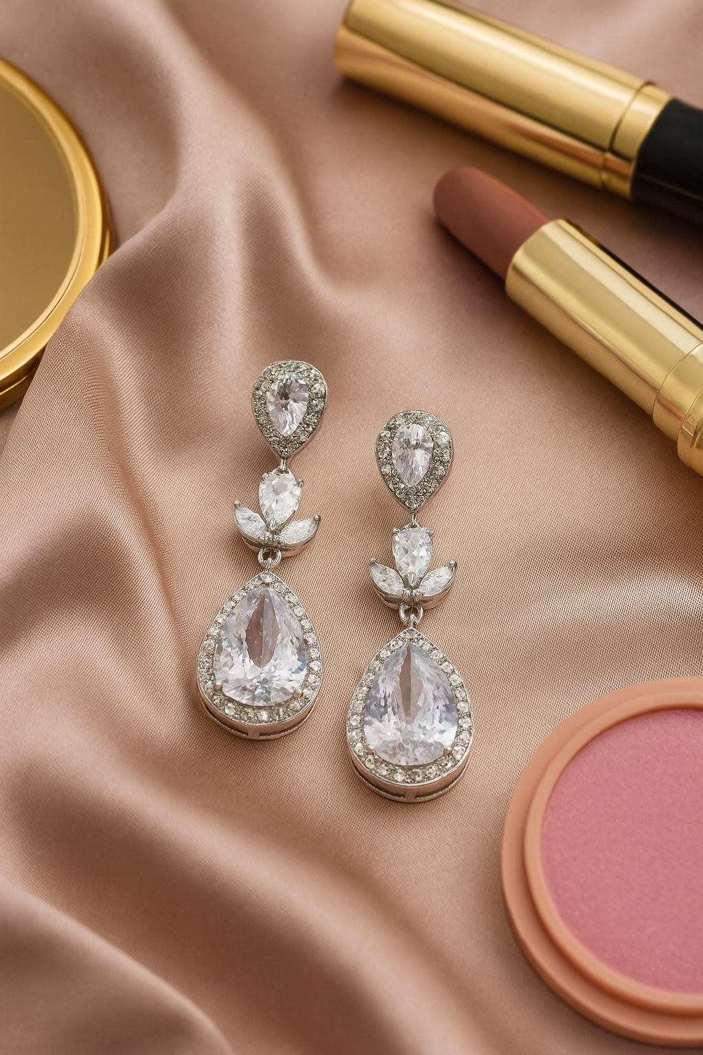 Teardrop Bridal Crystal Earrings