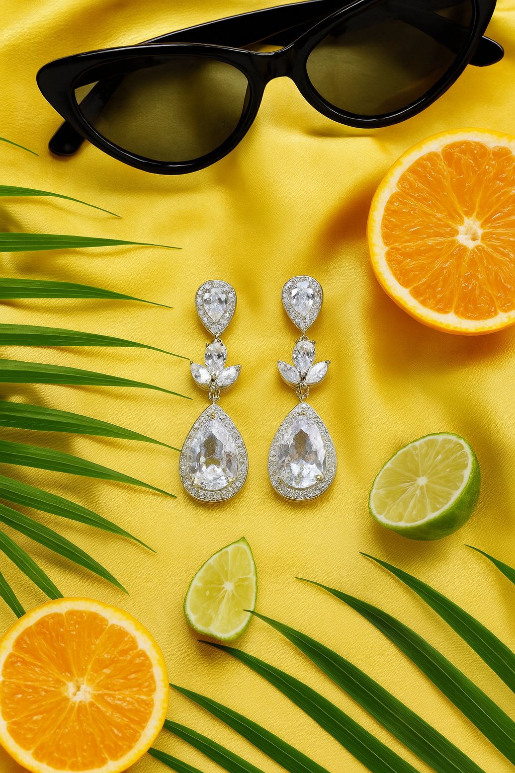 Teardrop Bridal Crystal Earrings