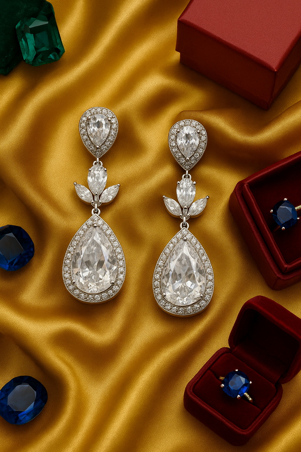 Teardrop Bridal Crystal Earrings