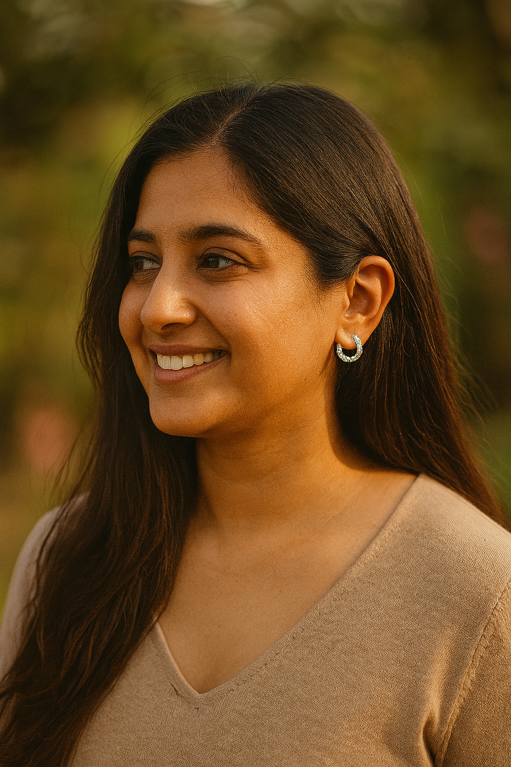 Semi-Hoop Crystal Segment Earrings