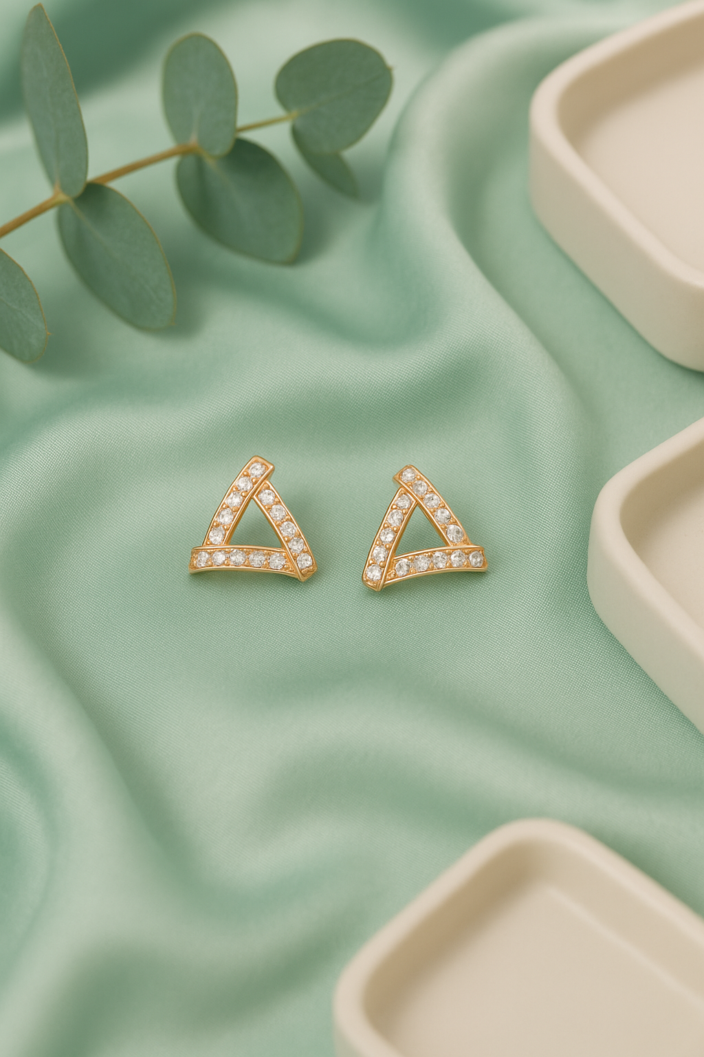 Triangle Zircon Studs