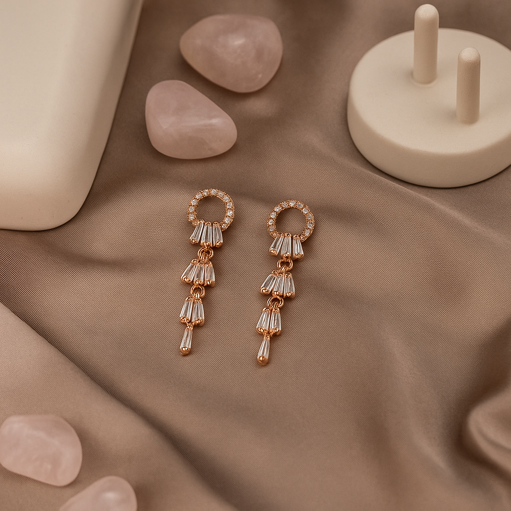 Crystal Tiered Drop Earrings