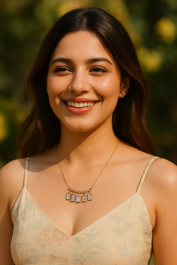 Multi-Rectangle Drop Pendant in Gold Finish