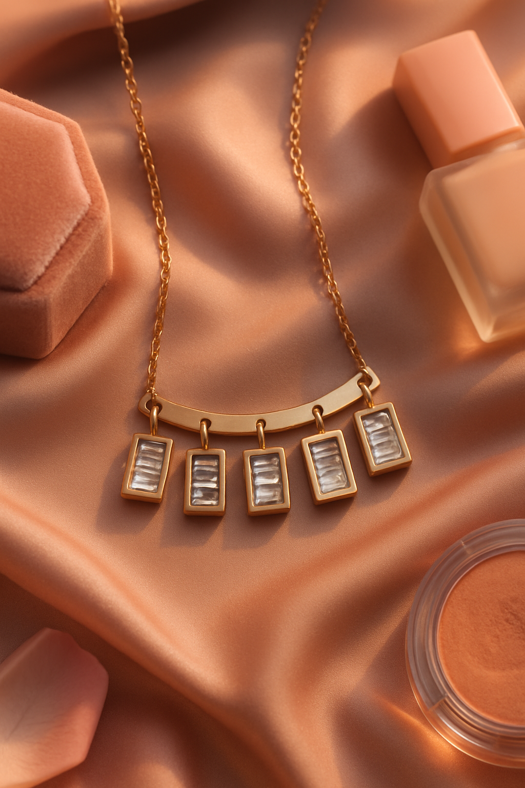 Multi-Rectangle Drop Pendant in Gold Finish