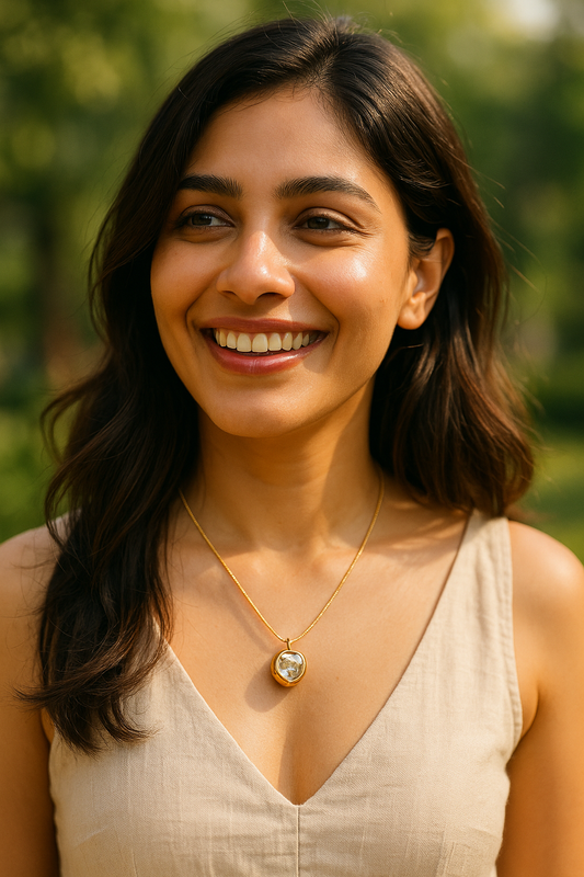 Round clear faceted dome crystal pendant