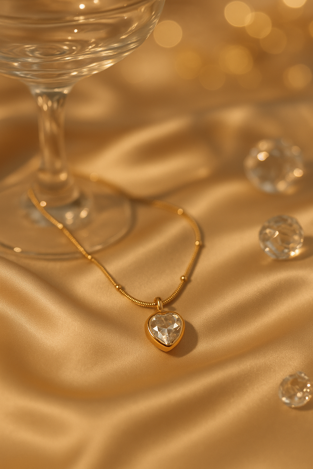 Round clear faceted dome crystal pendant