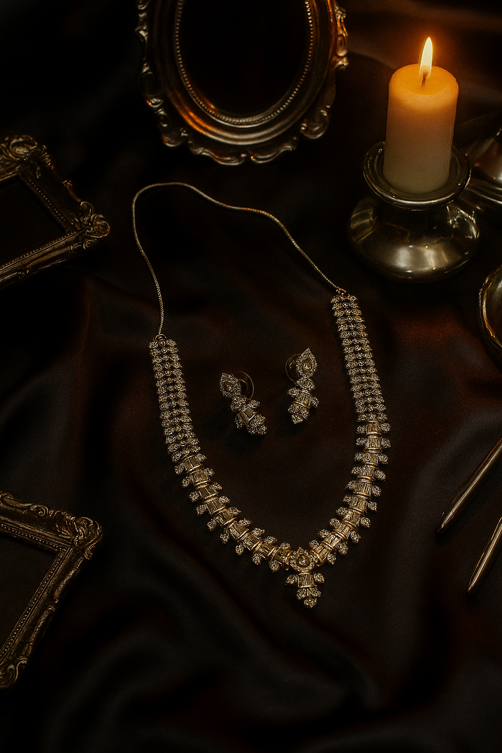 Classic Rectangle Clarity AD Necklace Set