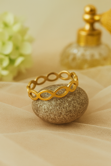Minimal Infinity Band Ring in Gold