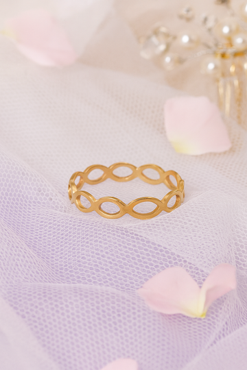 Minimal Infinity Band Ring in Gold