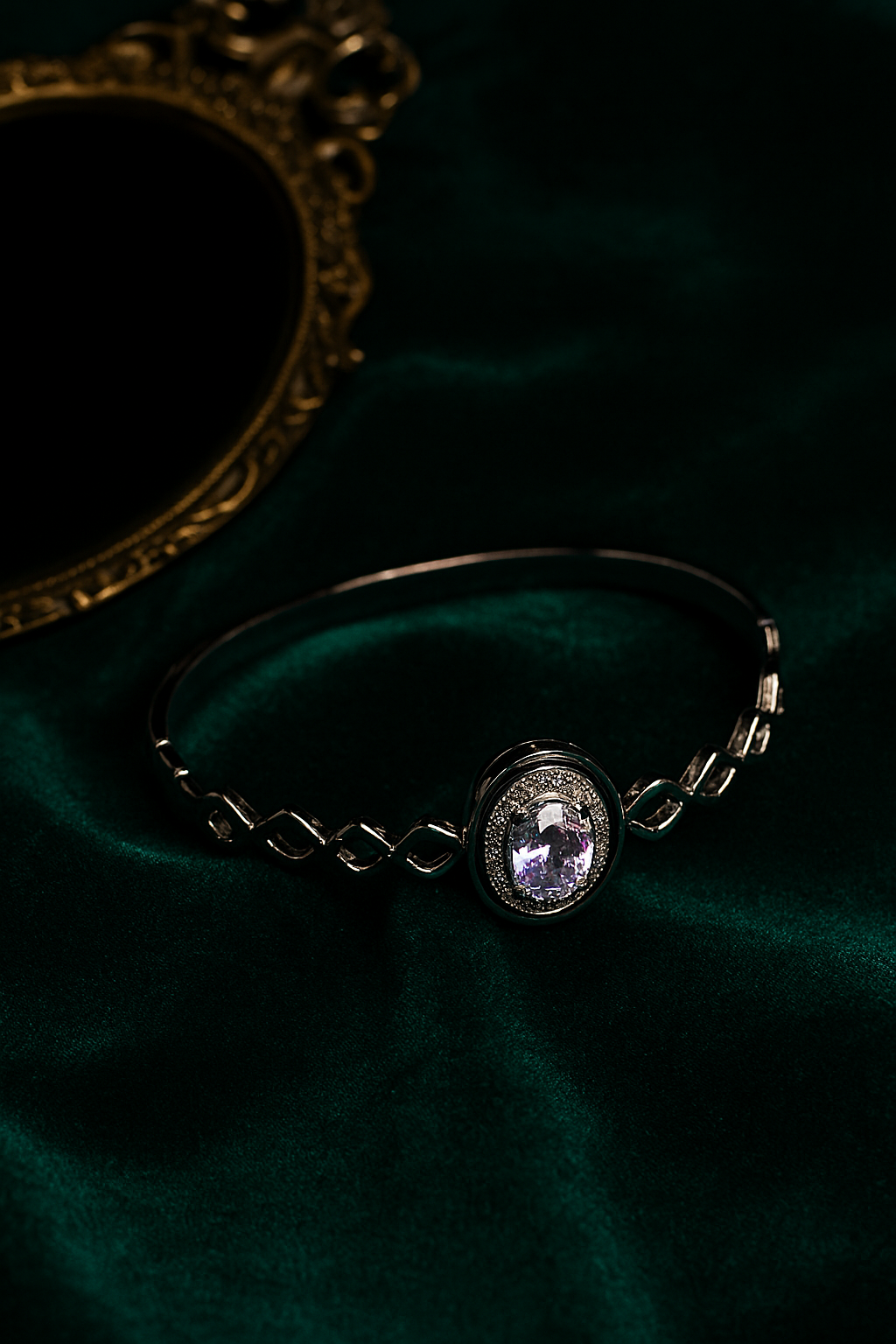 Crystal Halo Silver Bracelet