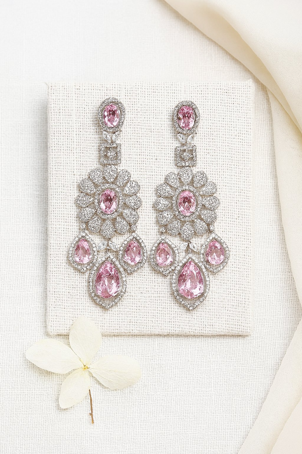 Lavender Dangle Cluster Earrings