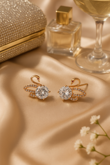 Swan Zircon Stud Earrings
