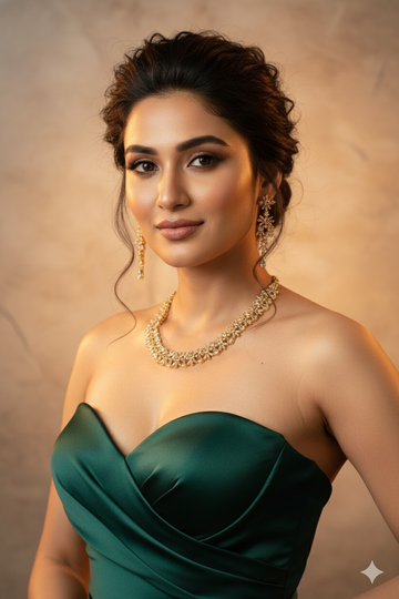 Sunburst Leaf Gold Necklace Set