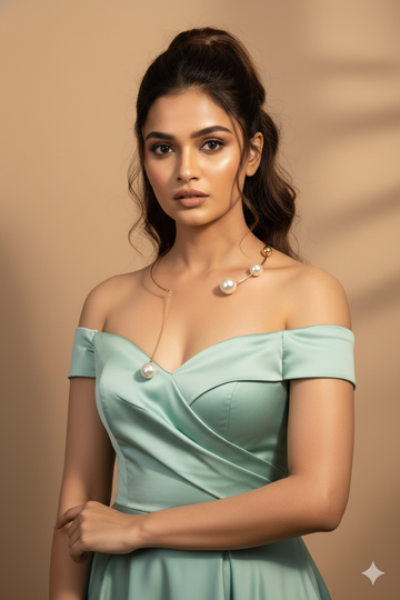 Gold Plated Hansli Designer Necklace with Pearls | Minimal Open‑Collar Design | Anti‑Tarnish