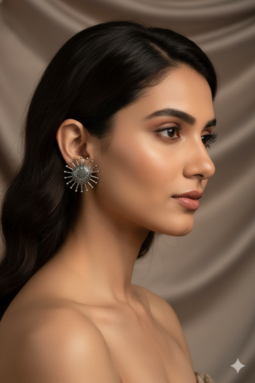 Oxidised Vintage Coin German Silver Earrings