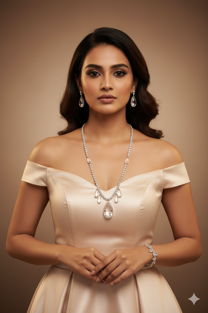 Crystal Drop Eleganza Necklace Set