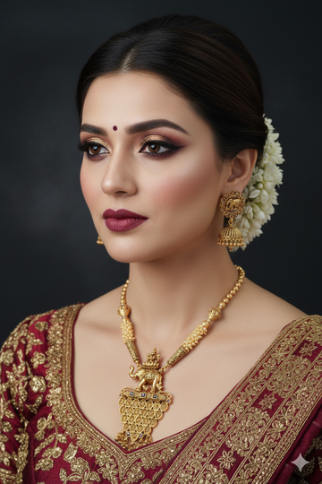 Antique Elephant Motif Temple Necklace