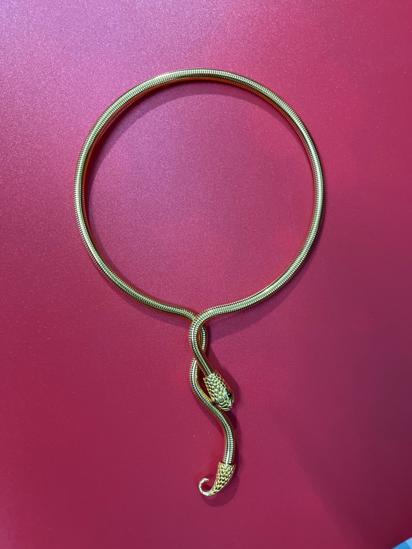 Gold Snake Design Coil Choker Necklace for Women