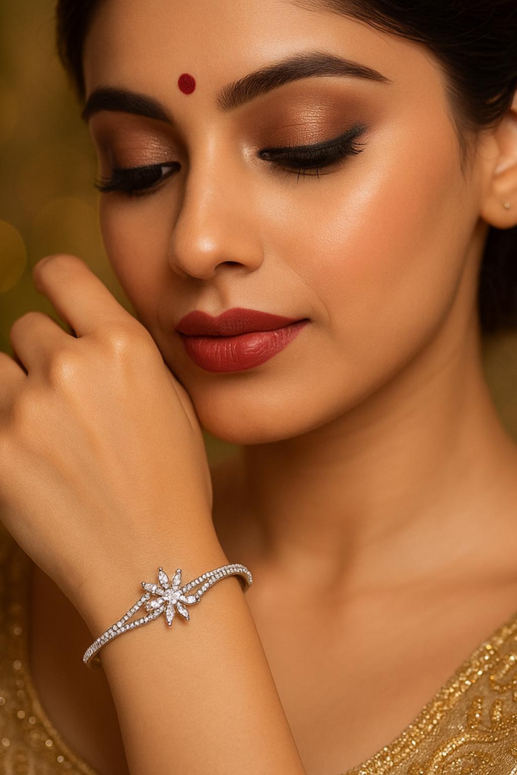 Minimal Starburst Diamond Bracelet