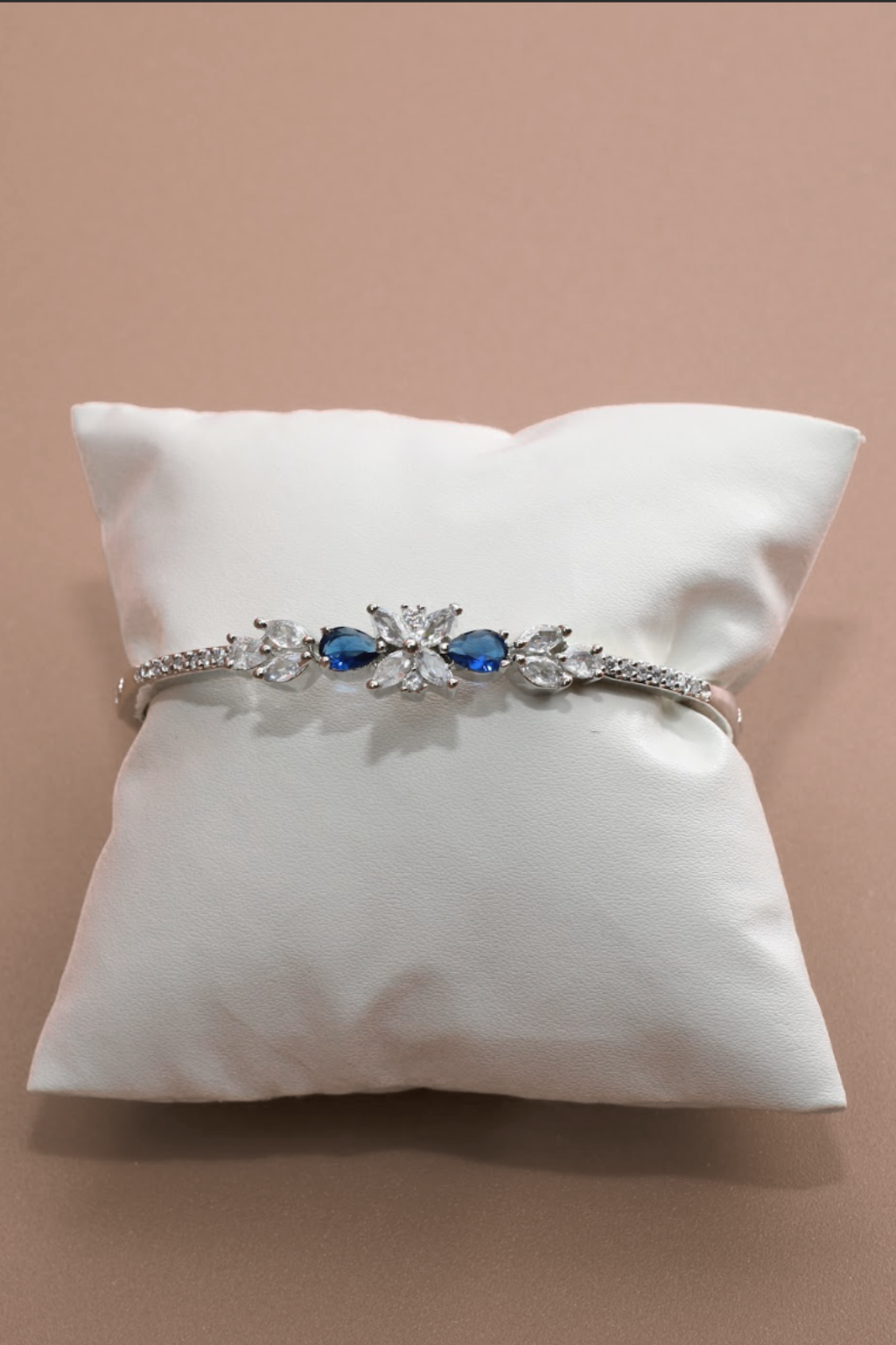 Navy Blue Teardrop Floral Bracelet