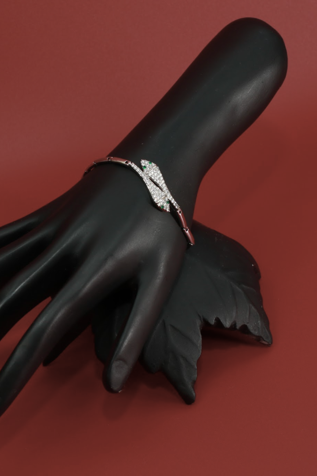 Curved Diamond-Tip CZ Bracelet