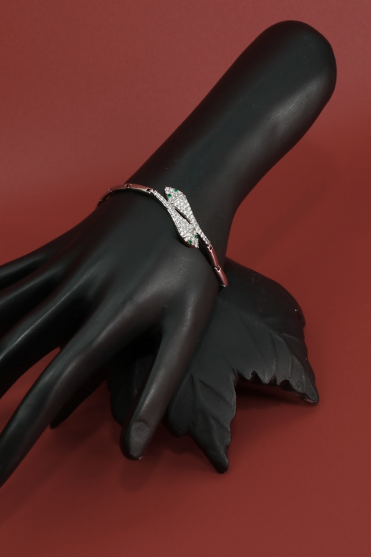 Curved Diamond-Tip CZ Bracelet