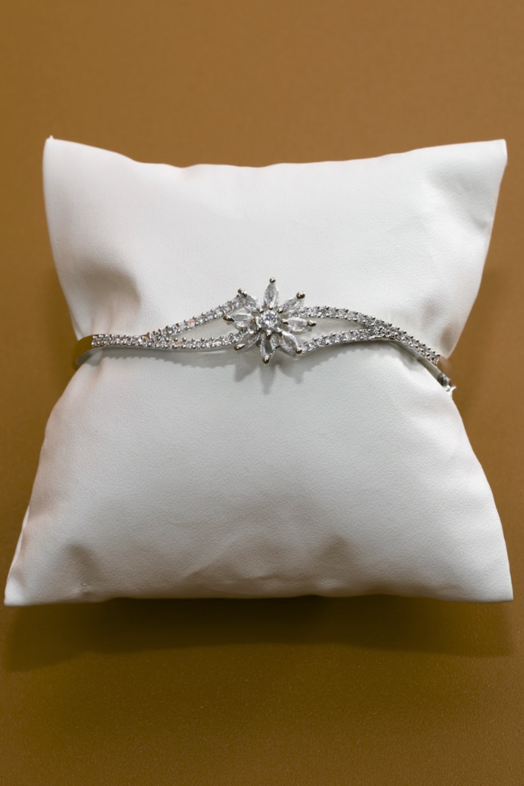 Crystal Starburst Silver Bracelet