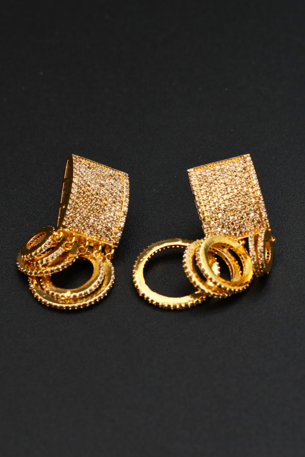 Gold-Plated Hoop Cluster Earrings