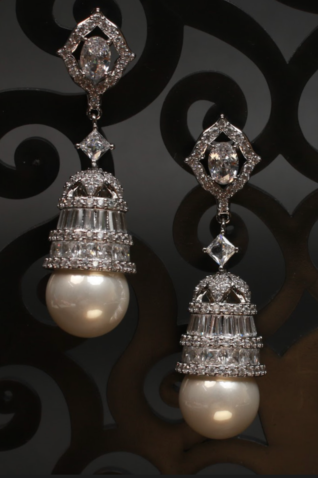 Crystal Pearl Drop Earrings