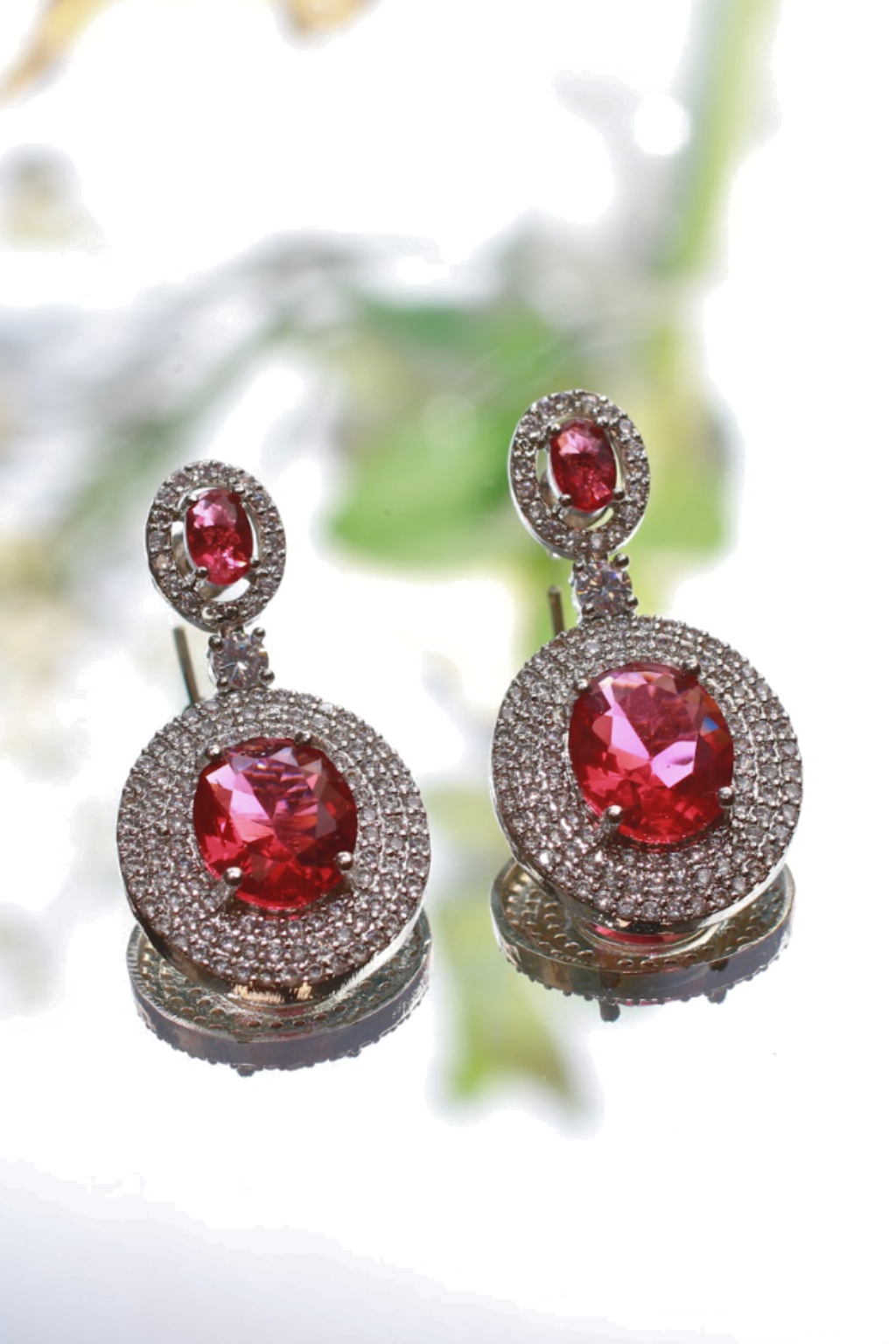Ruby Elegance Drop Earrings