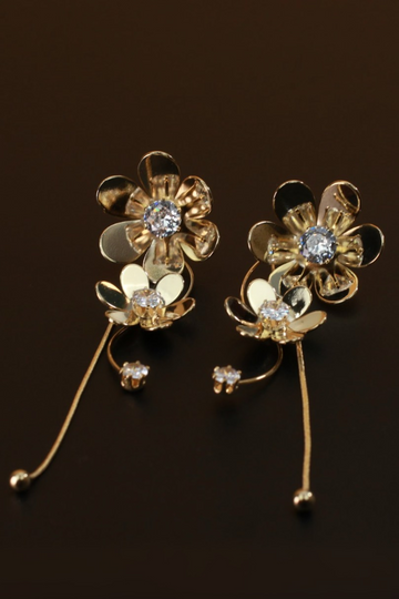 Oversized Bloom Drop Earrings – Statement Anti-Tarnish Gold Jewelry