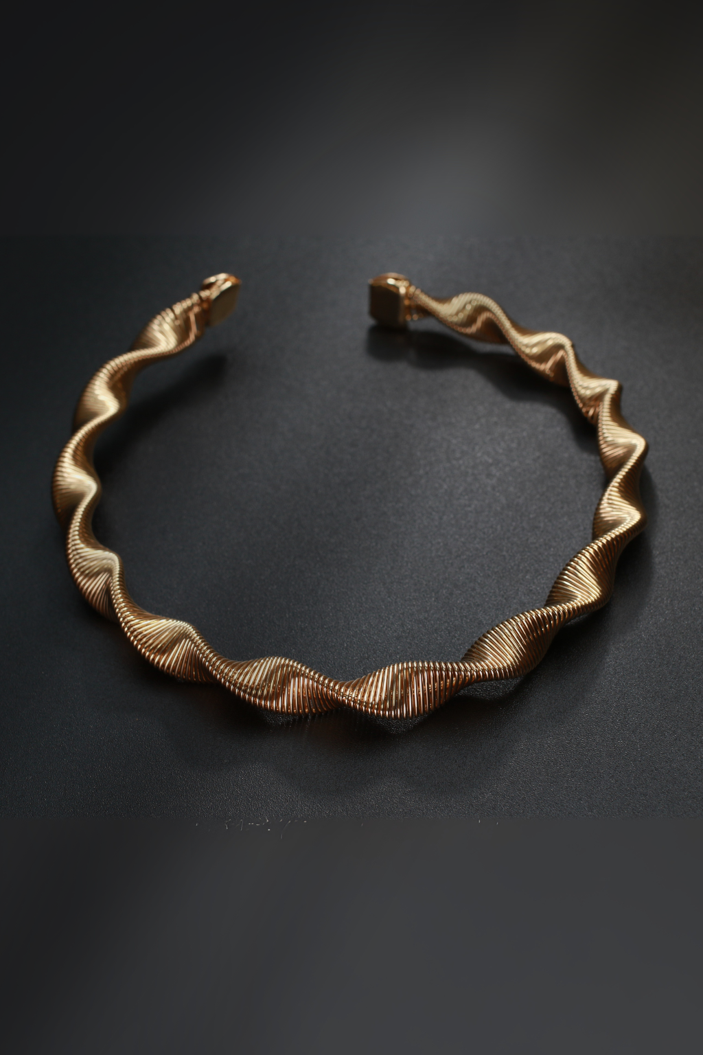 Vintage Spiral Gold-Toned Statement Collar Necklace