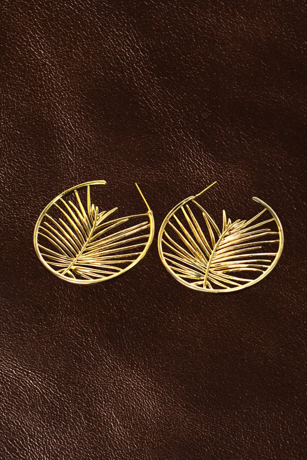 Palm Leaf Hoop Earrings – Bold Tropical Statement