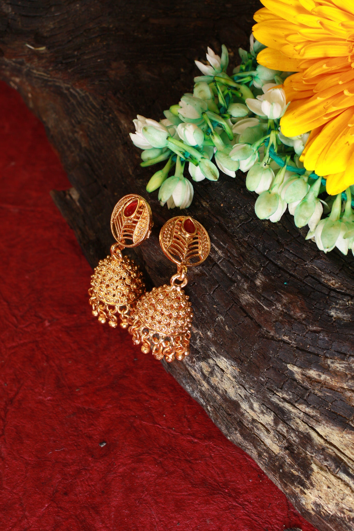 Antique Peacock Medallion Temple Haar Necklace Set