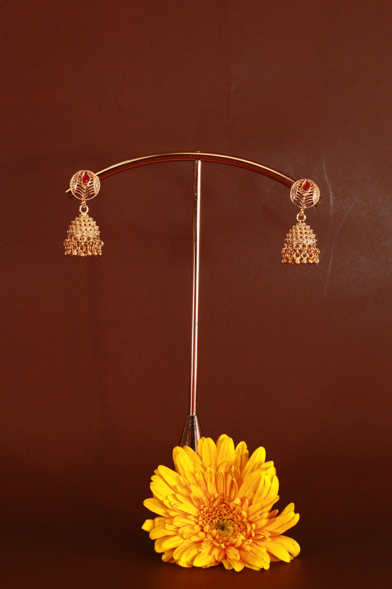 Antique Peacock Medallion Temple Haar Necklace Set