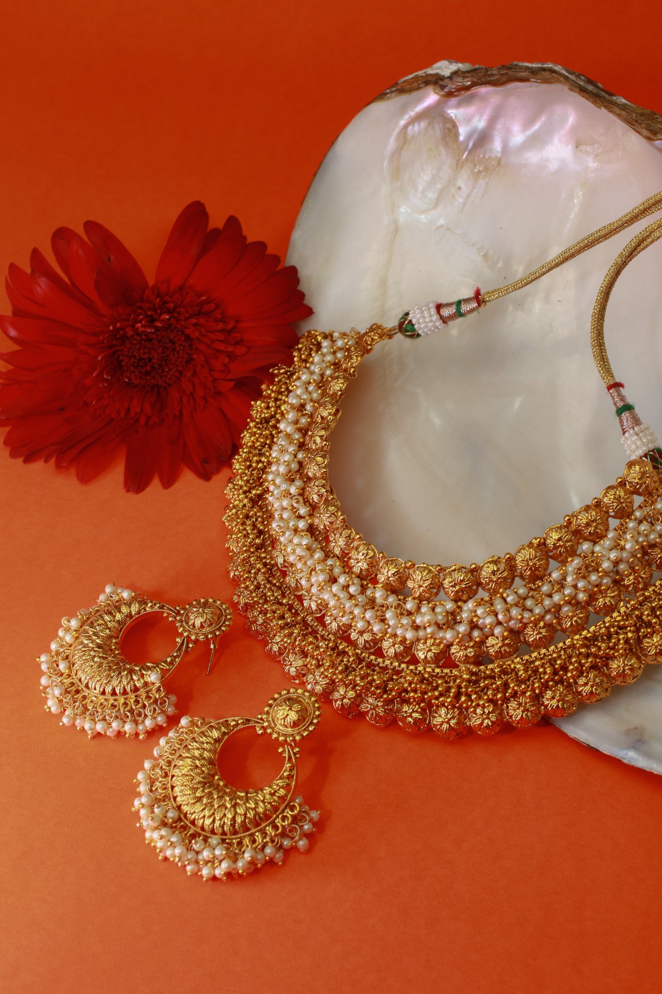 Antique Pearl Layered Temple Necklace