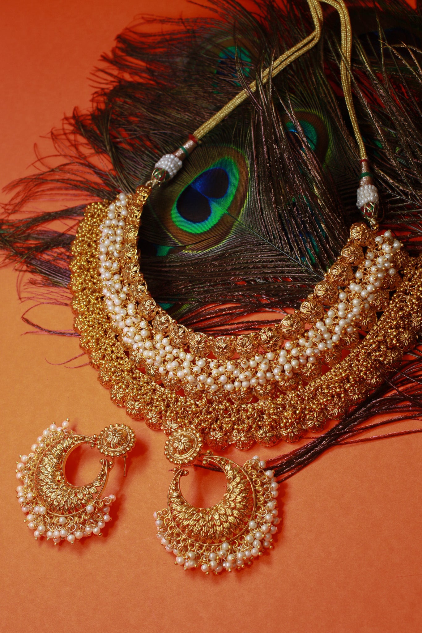 Antique Pearl Layered Temple Necklace