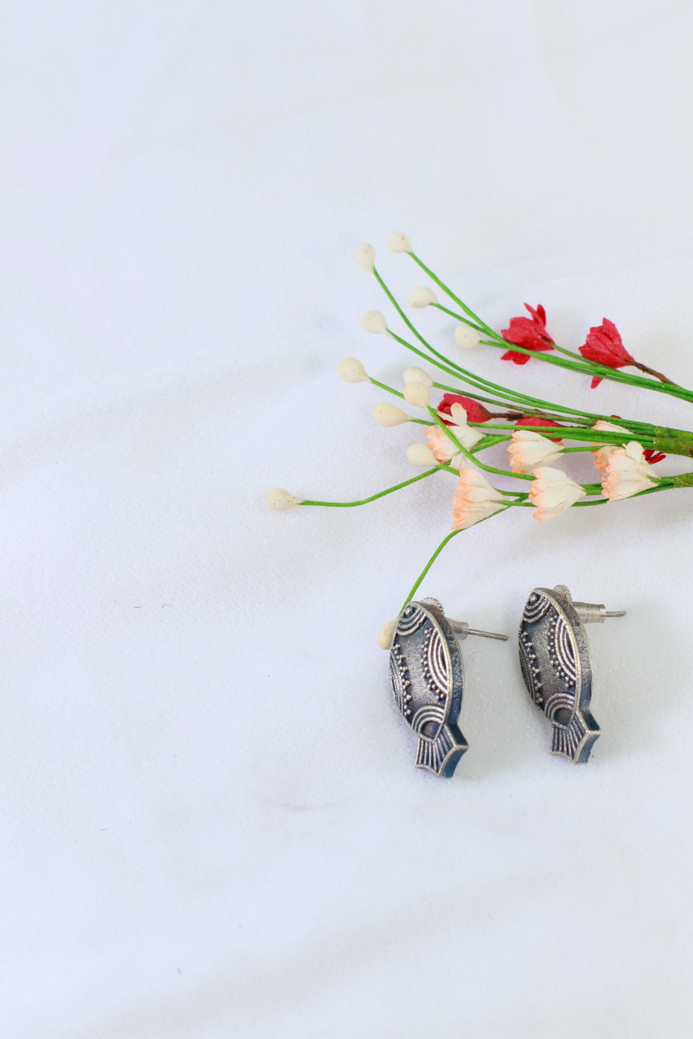 Oxidised German Silver Fish Shaped Earrings