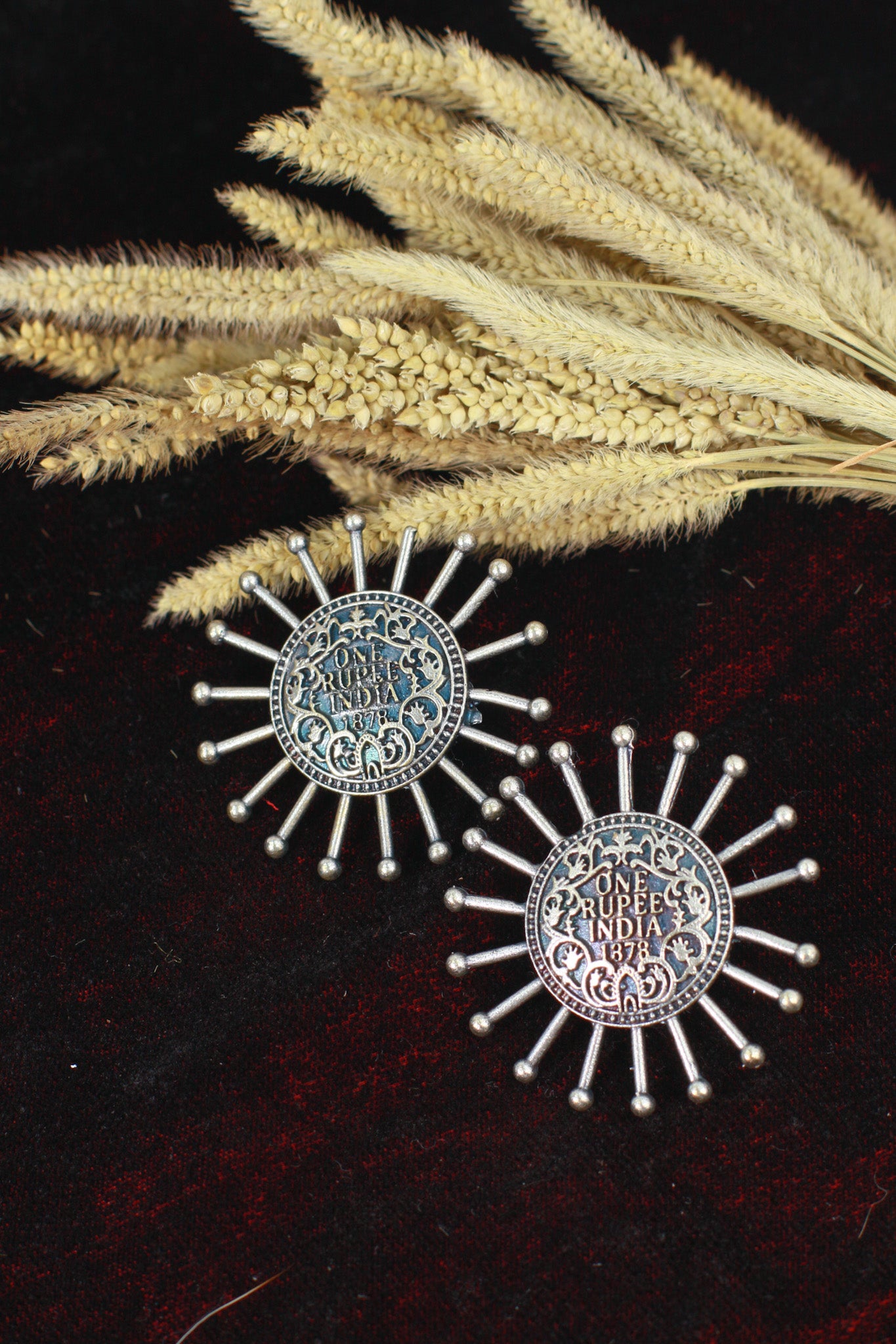 Oxidised Vintage Coin German Silver Earrings